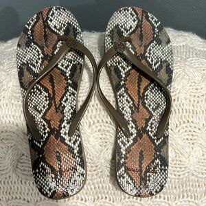 Tory Burch Flip Flops- Snake Print